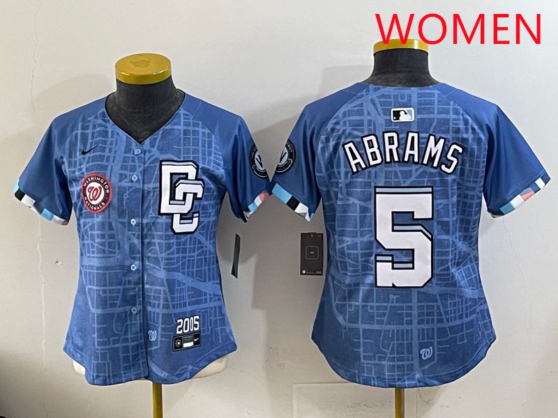 Women Washington Nationals #5 Abrams Joint Name 2025 Nike MLB Jersey style 6->women mlb jersey->Women Jersey
